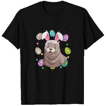 Discover Seals Gift Funny Easter Egg Lover Bunny Ear Seals Face Easter Sunday T-Shirts