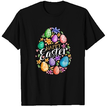 Discover Rabbits Cute Happy Easter Day Easter Eggs Bunny Rabbit Easter Day T-Shirts