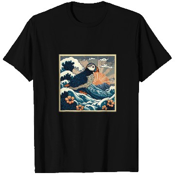 Discover Surrealism Japanese Painting Puffin T-Shirts