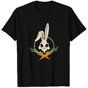 Discover Skeletons Skulls Rabbit Crossbones Carrots Easter Day Skull T-Shirts
