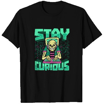 Discover Skeletons Skulls Programmer Skeletons Software Engineer Coder Stay Curious Skull T-Shirts