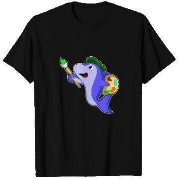 Discover Dolphin Painter Paint brush T-Shirts