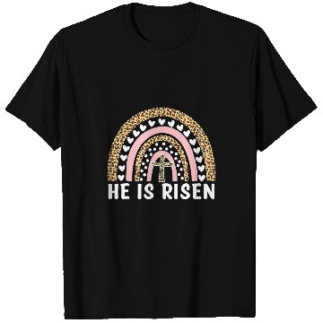 Discover Christian He Is Risen Leopard Rainbow Christian Jesus Happy Easter Day Christ T-Shirts