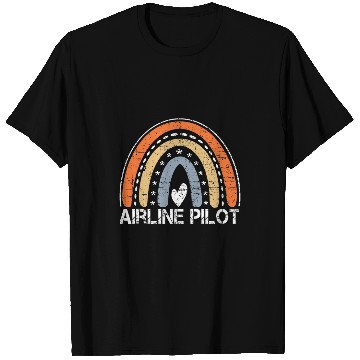 Discover Funny Job Title Worker vintages Rainbow Airline Pilot T-Shirts