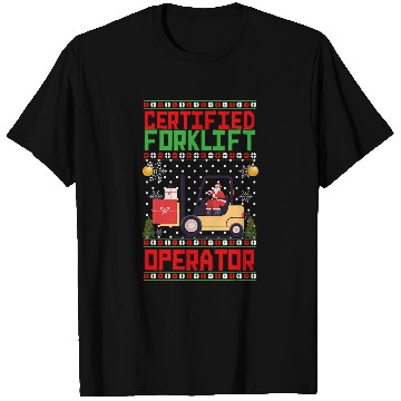 Discover Certified Forklift Operator Christmas Pajamas Driver Xmas T-Shirts