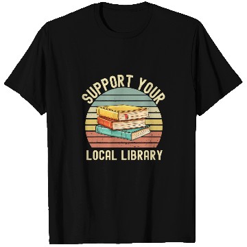 Discover Reading Book Retro Support Your Local Library Book Lovers Librarian Squad Reader T-Shirts