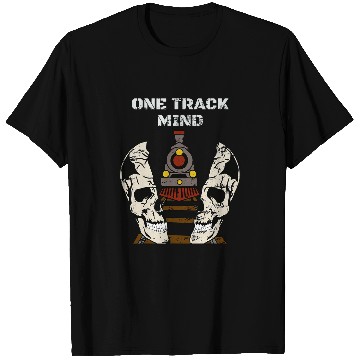Discover Skeletons Skulls Distressed One Track Mind Train and Skull on Raid Road Track Skull T-Shirts