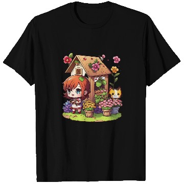 Discover Flower Cat Girl Gardening Kitten Gardener Garden Maid Plant 8 T-Shirts