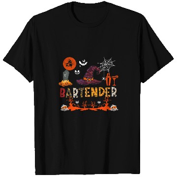 Discover Skeletons Skulls Bartender Halloween Bartender Tools Witch Horror Pumpkins Skull T-Shirts