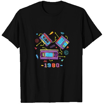 Discover 80s Nostalgia Floppy Disk Record Player Retro 80s Music T-Shirts