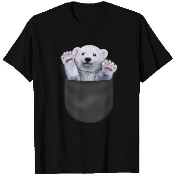 Discover Funny Bear Cute Polar Bear in Pocket Cute Bears T-Shirts