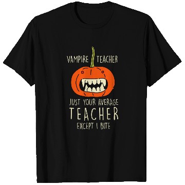 Discover Vampire Teacher Halloween Teaching Scary Teach Pumpkin Funny T-Shirts
