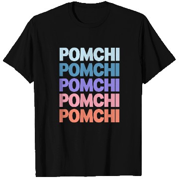 Discover Funny Modern Repeated Text Design Pomchi T-Shirts