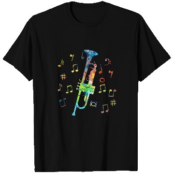 Discover Trumpet Lover Funny Trumpet Player With Musical Notes T-Shirts