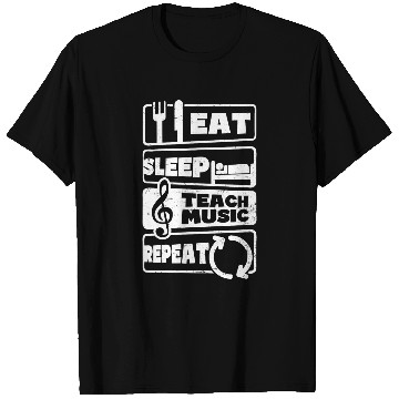 Discover Eat Sleep Repeat Design Music Teacher T-Shirts