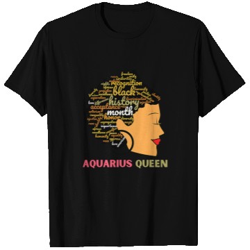 Discover Black History Month Aquarius Queen Black Womens T-Shirts