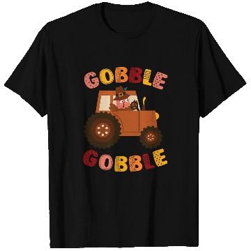 Discover Tractor driving Cute Gobble Gobble Turkey Driving Tractor Thanksgiving T-Shirts