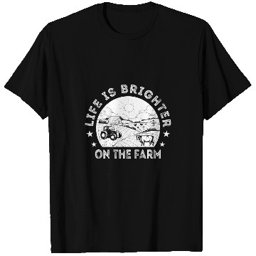Discover Tractor driving Life Is Brighter On The Farm Funny Tractor Farming T-Shirts