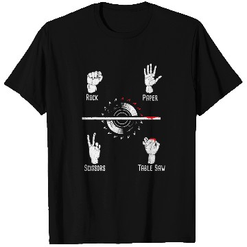 Discover Woodworking Rock Paper Scissors Table Saw Carpenter Sayings Carpenter T-Shirts