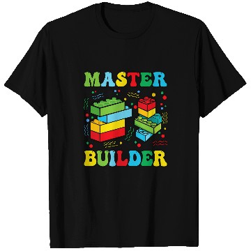 Discover Cool Master Builder Blocks Brick Builder Kids 1 T-Shirts