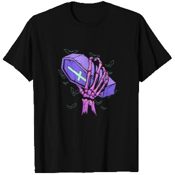 Discover Skeletons Skulls Pastel Goth Skeletons Hand Funeral Coffin Gothic Halloween 71 Skull T-Shirts