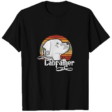 Discover Labrador Lab Dog Funny Dog The Labfather Lab Labrador Dad Retro Sunset T-Shirts
