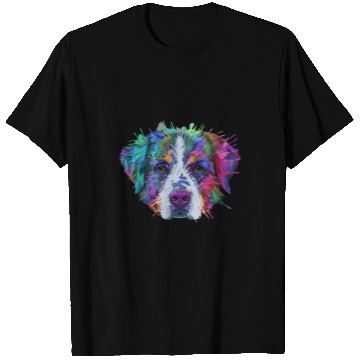 Discover Cute Bernese Mountain Dog Face Colorful Pop Art Style Retro T-Shirts