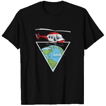 Discover Helicopter Earth Helicopter Pilot Aviation Flying T-Shirts