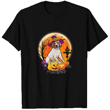 Discover Halloween English Springer Spaniel Dog Moon With Pumpkin T-Shirts