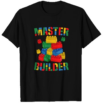 Discover Cool Brick Master Builder Funny Building Blocks Kids T-Shirts