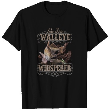 Discover Fishing Lake Erie Walleye Whisperer114 Fisher Hook Fisher T-Shirts