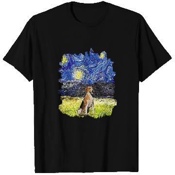 Discover Starry Night Impressionist Dog Art English Foxhound T-Shirts