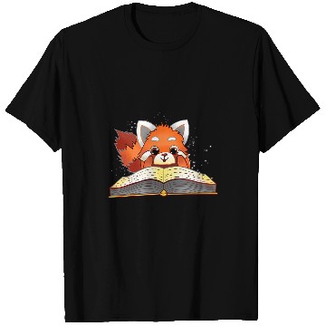 Discover Reading Book Cute Red Panda Reading a Book Lover Bookworm Love Reader T-Shirts