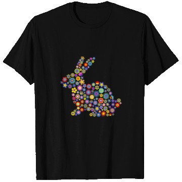Discover Rabbits Floral Easter Bunny Girls Women Spring Flowers Rabbit 1 T-Shirts