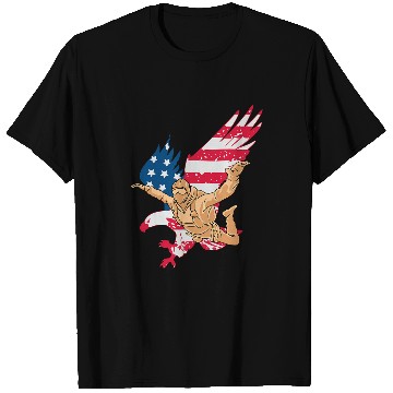 Discover Patriotic Skydiver US American Flag Freedom Skydiving Eagle T-Shirts