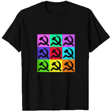 Discover Black Hammer and Sickle Communist Colorful Pop Art T-Shirts