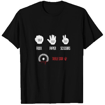 Discover Woodworking Rock Paper Scissors Table Saw Funny Carpenter T-Shirts
