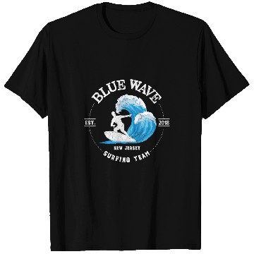 Discover Surf Life New Jersey Blue Wave Surfing Team Surf T-Shirts