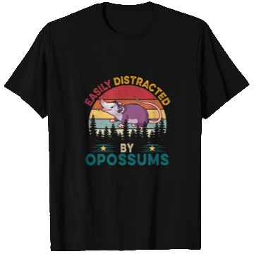 Discover vintages Retro Easily Distracted By Opossums Cute Opossum T-Shirts