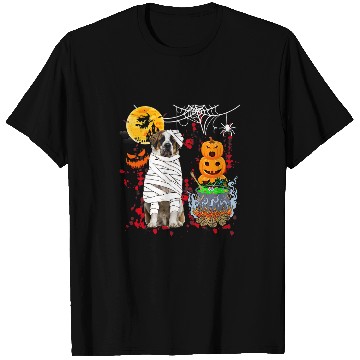 Discover Mummy St Bernard Dog Halloween Dog Scary Pumpkins Lover T-Shirts