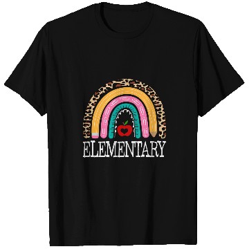 Discover Elementary Teacher Leopard Rainbow Student Back To School T-Shirts