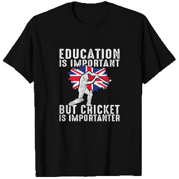 Discover Cricket Fan Funny Education Is Important But Cricket Is Importanter 2 T-Shirts