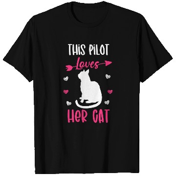 Discover This Pilot Loves Her Cat Funny Cat Owner T-Shirts