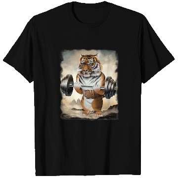 Discover Tiger Gift Muscle Training Weightlifting T-Shirts