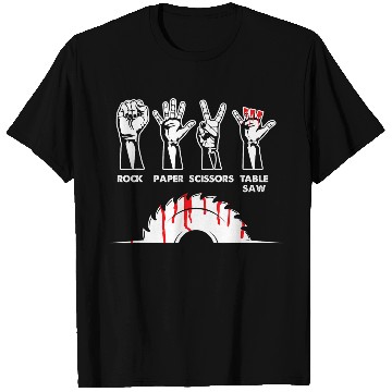 Discover Woodworking Rock Paper Scissors Table Saw Carpenter Craftsman Carpenter T-Shirts
