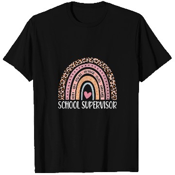 Discover Funny School Supervisor Rainbow Leopard Print T-Shirts