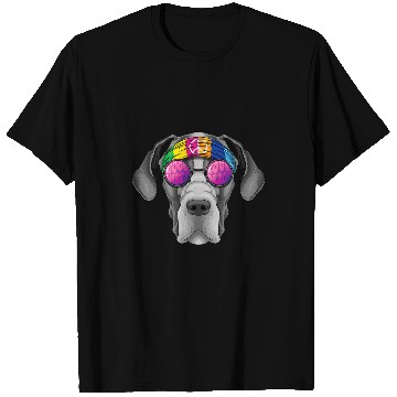 Discover Hippie Great Dane Love Peace Sign 70s Hippie Dog T-Shirts