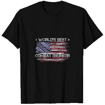 Discover vintages USA American Flag Worlds bests Combat Engineer T-Shirts