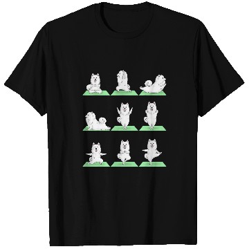Discover Namaste Yoga Samoyed Dog Yoga Pose Zen Workout Exercise Yogi Cute Funny Meditation T-Shirts