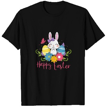 Discover Rabbits Happy Easter Cute Rabbit Bunny Spring Easter Egg Hunt Sunday T-Shirts